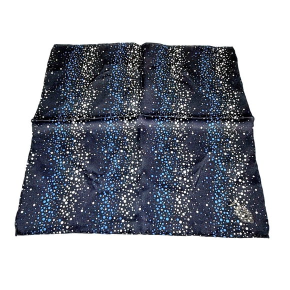 Bijan 100% Silk Pocket SquareGalaxy PatternDesigner Crest13